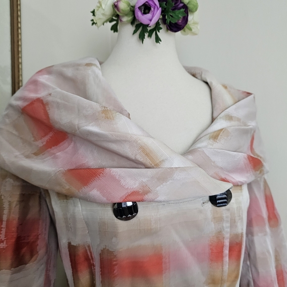 Ibella V Draped Collar Ruffle Pea Coat - Picture 8 of 16